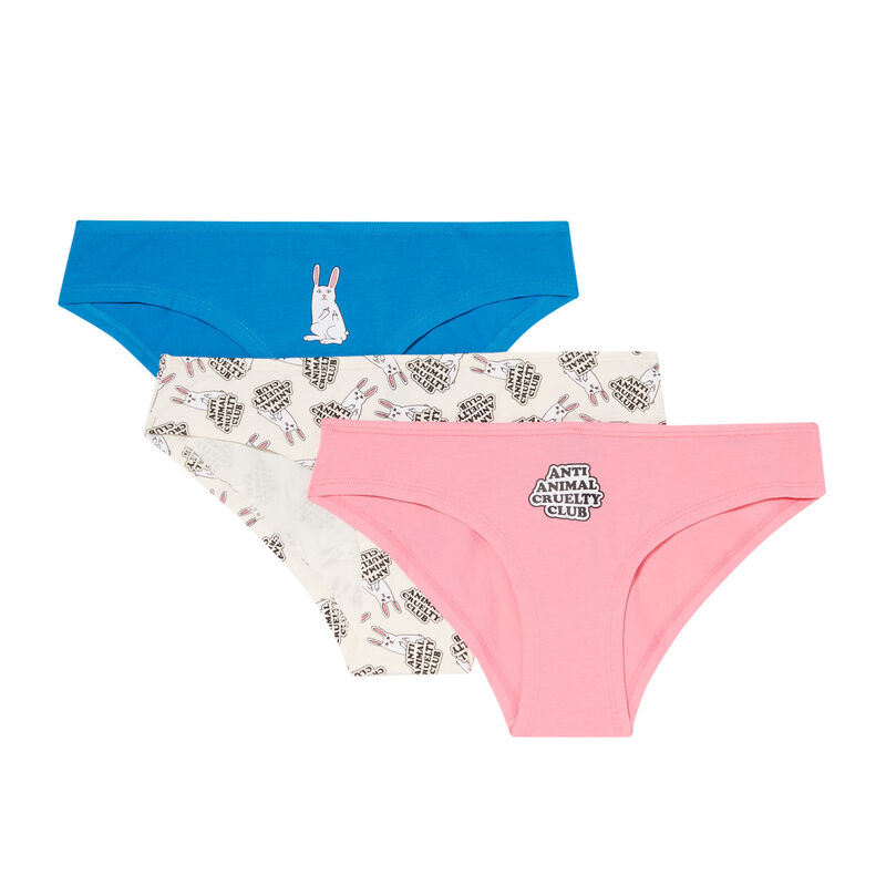 Juego de 3 braguitas animal lover - azul Juego de 3 braguitas animal lover - azul;