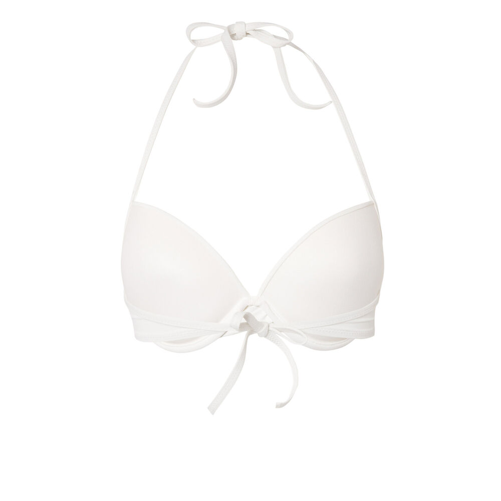 Parte de arriba de bikini push-up con espalda desnuda y escote girado - crudo crudo.