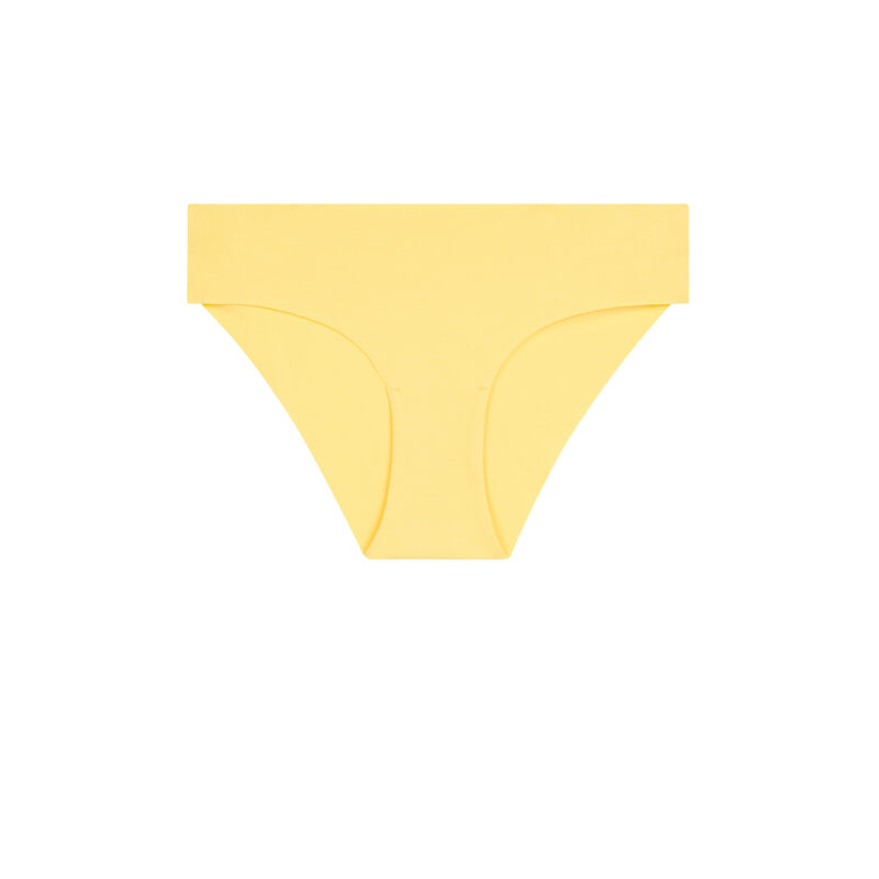 Braguita culotte lisa de algodón amarillo pastel Braguita culotte lisa de algodón amarillo pastel ;
