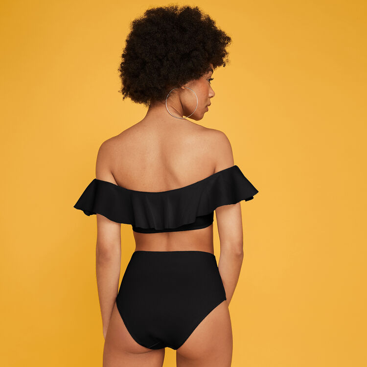 Top de bikni de hombros descubiertos sabliz, negro black.