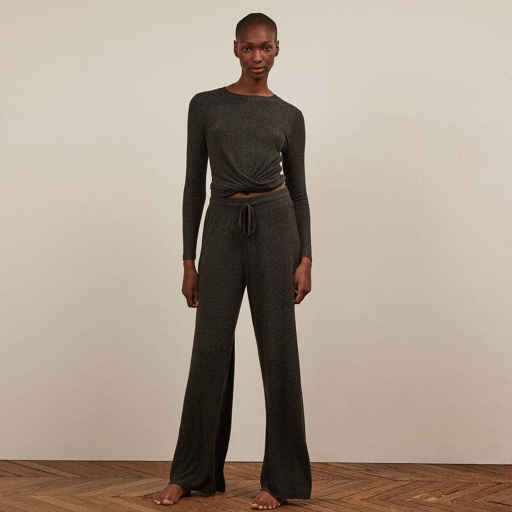 Pantalón ancho - negro negro.
