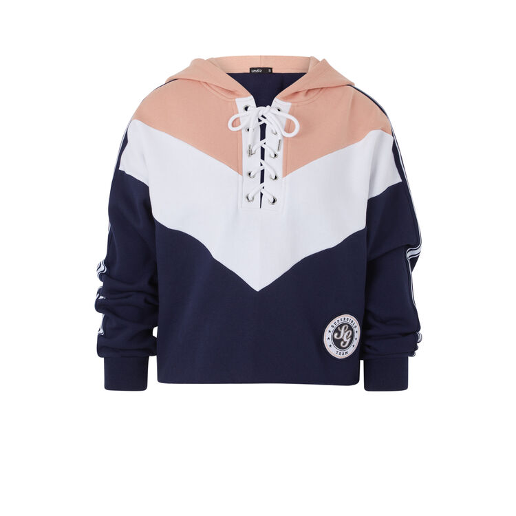 Sudadera con detalle de lazos colorlaciz azul marino.