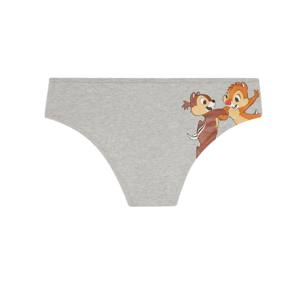 Braguita culotte con estampado chip y chop gris.