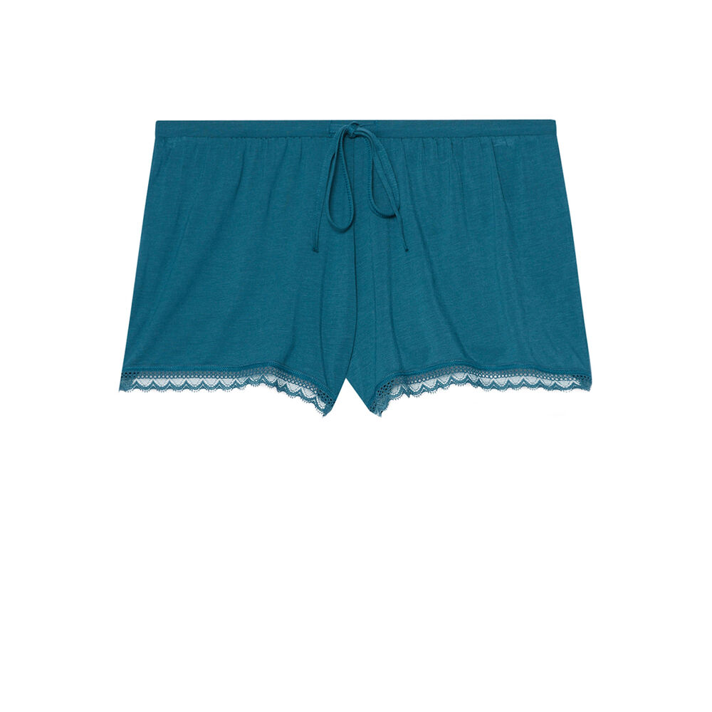 Shorts lisos de punto - azul azul.