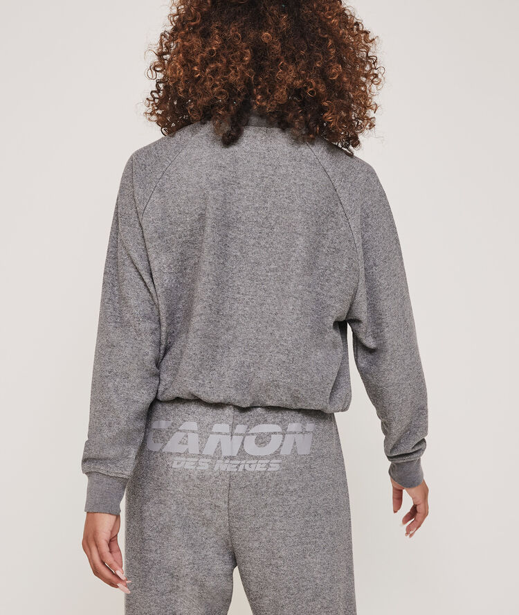 Sudadera con cremallera y estampado reflector canondesneigiz gris.