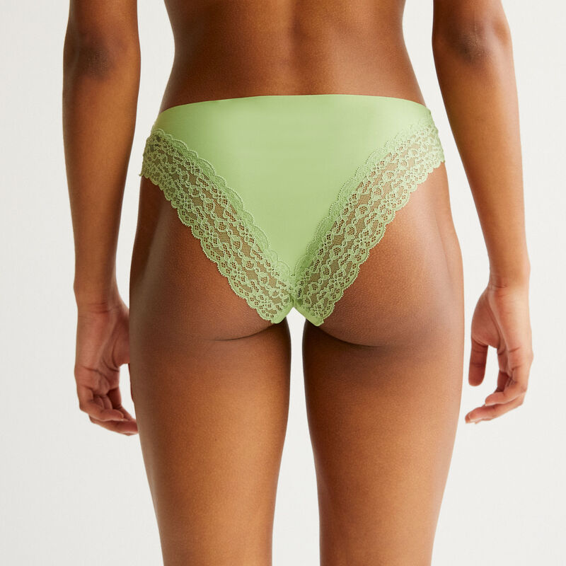 Braguita de microfibra y encaje - verde Braguita de microfibra y encaje - verde;