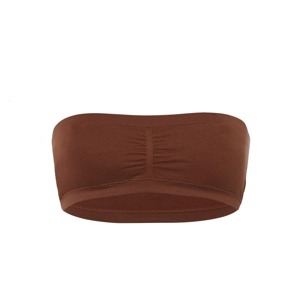 Sujetador bandeau liso - marrón marrón.