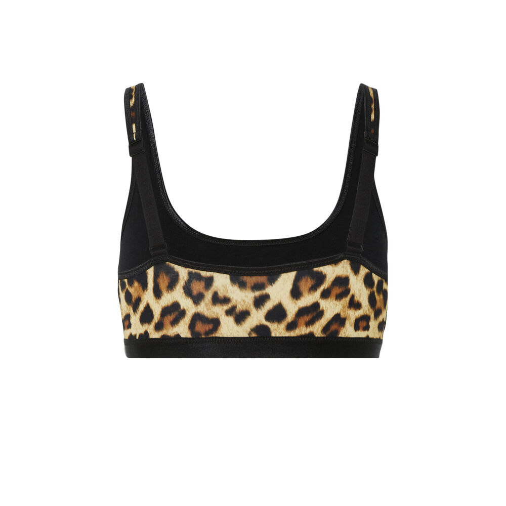 Sujetador sin aros con estampado de leopardo - negro negro.