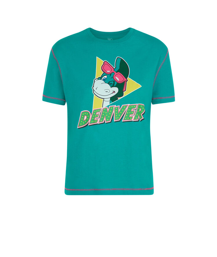 Top de manga corta con estampado denver denveriz azul pato.