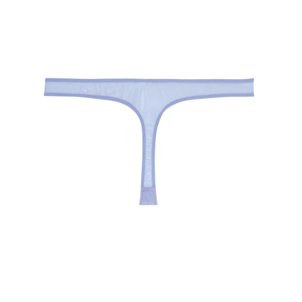 Braguita tanga de encaje liso - azul cielo azul.