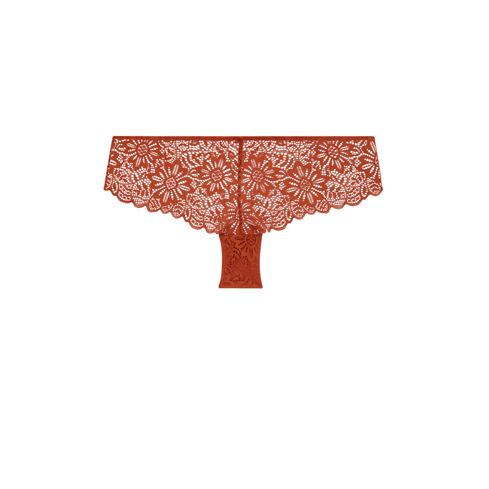 Braguita culotte de encaje - marrón marrón.
