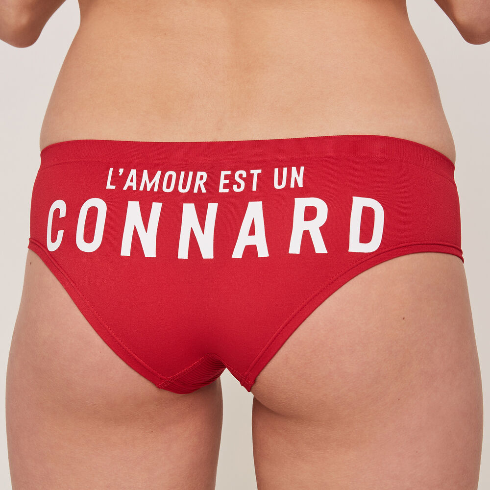 Braguita culotte con mensaje badloviz rojo.