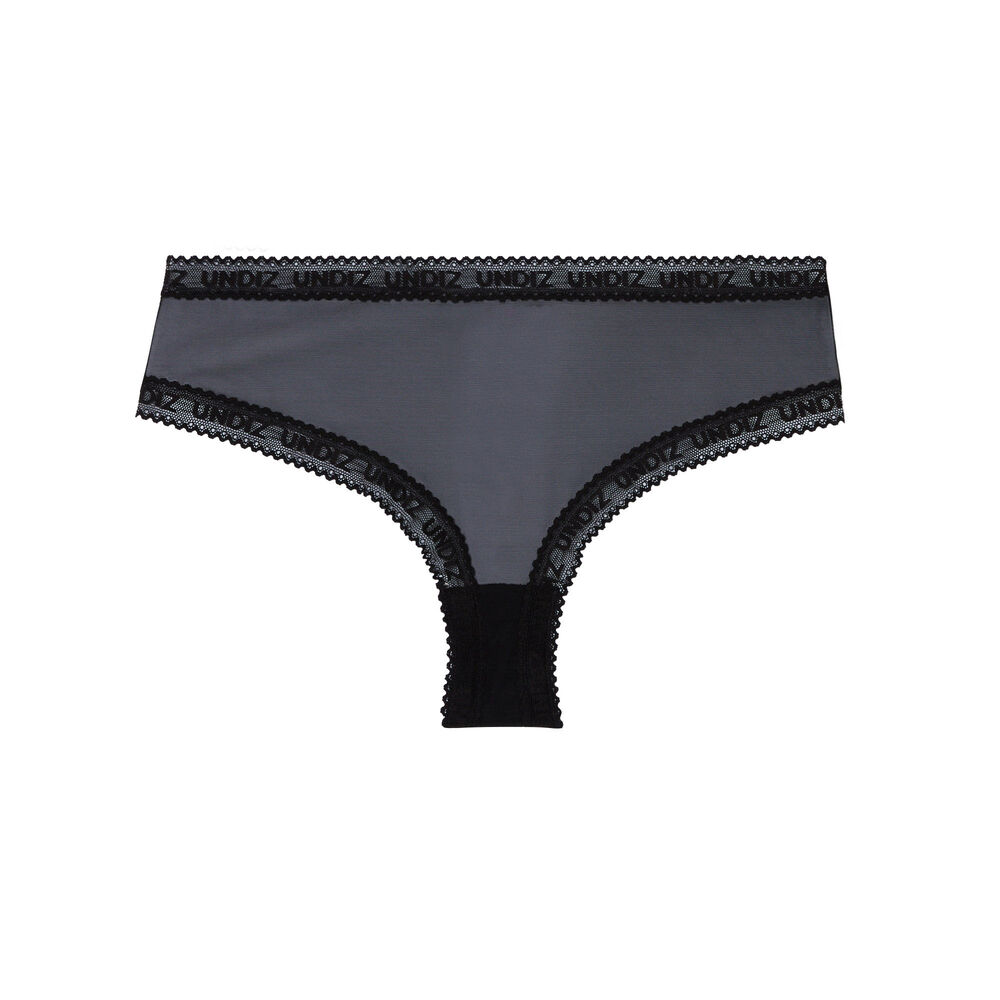 Braguita culotte lisa de tul - negra negro.