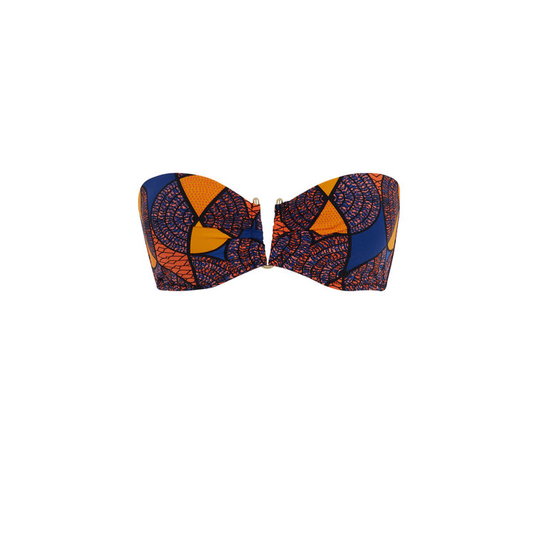 Parte de arriba de bikini bandeau azul afroiz blue.
