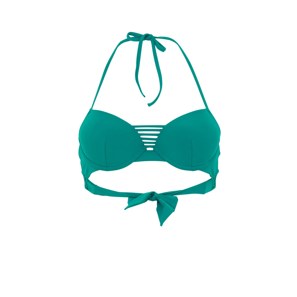 Parte de arriba de bikini push-up - azul azul.