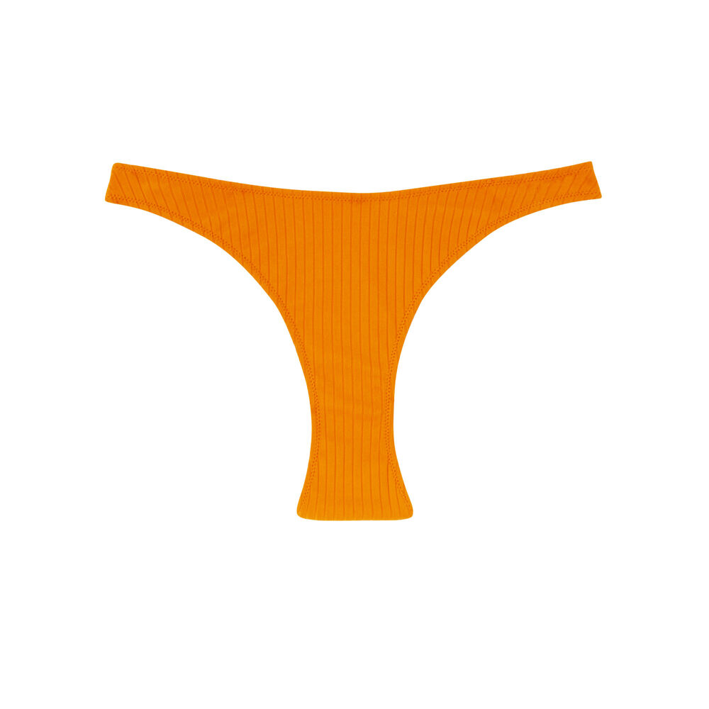 Parte de abajo de bikini braguita con estampado hawaiano - naranja orange.