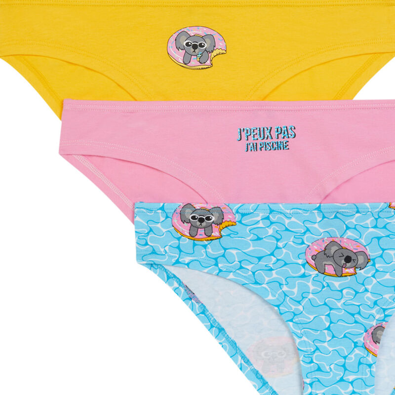 Juego de 3 braguitas con estampado de koala rosa Juego de 3 braguitas con estampado de koala rosa;