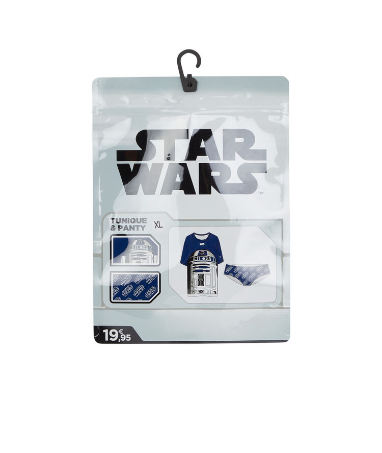Set de túnica + braguita culotte estampada star wars stardiz azul eléctrico.
