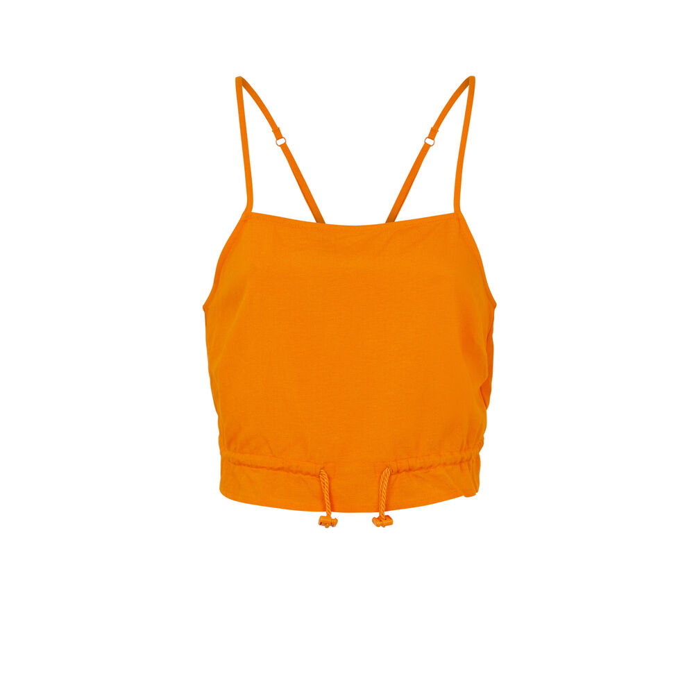 Top corto de tirantes finos - naranja naranja.