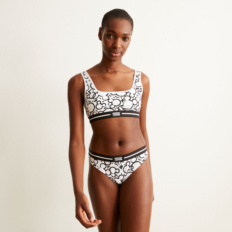 Braguita con estampado de cabezas de Mickey - negra Braguita con estampado de cabezas de Mickey - negra;