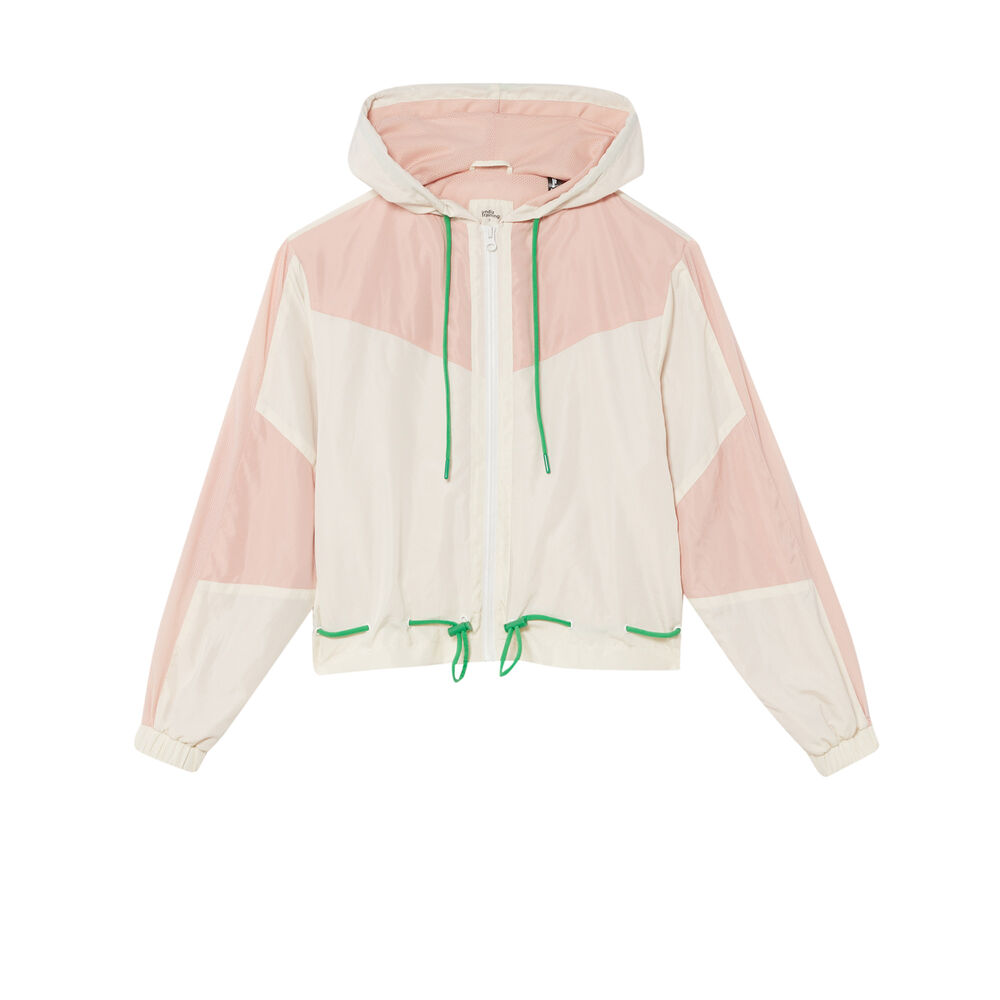 Chaqueta deportiva con detalle de cremallera y cordón - rosa rosa.