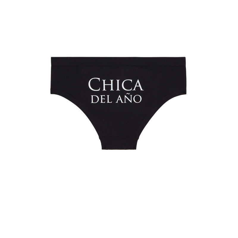 Culotte con mensaje esralcoeuriz negro.