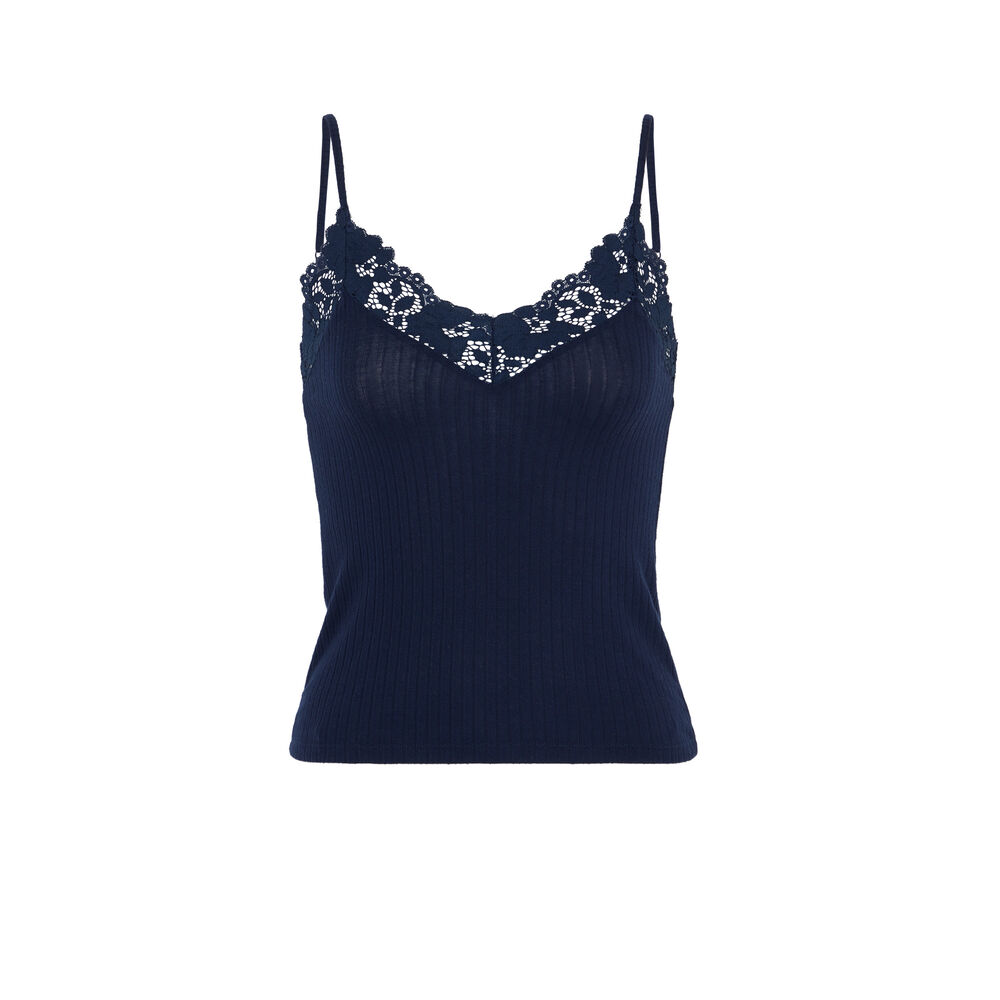 Top suave con tirantes finos bruvitamiz bleu marine.