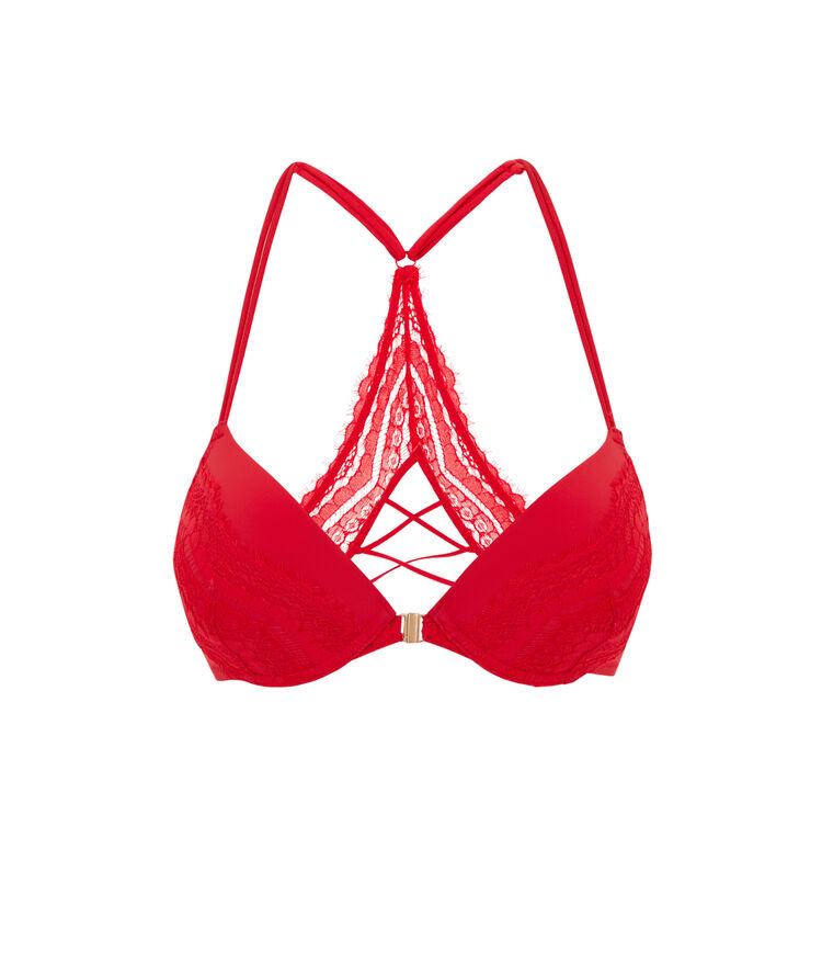 Sujetador push-up con espalda trabajada pushwaviz rojo.