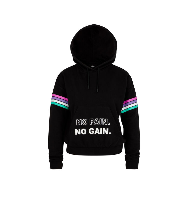 Sudadera deportiva con capucha polasportiz negro.
