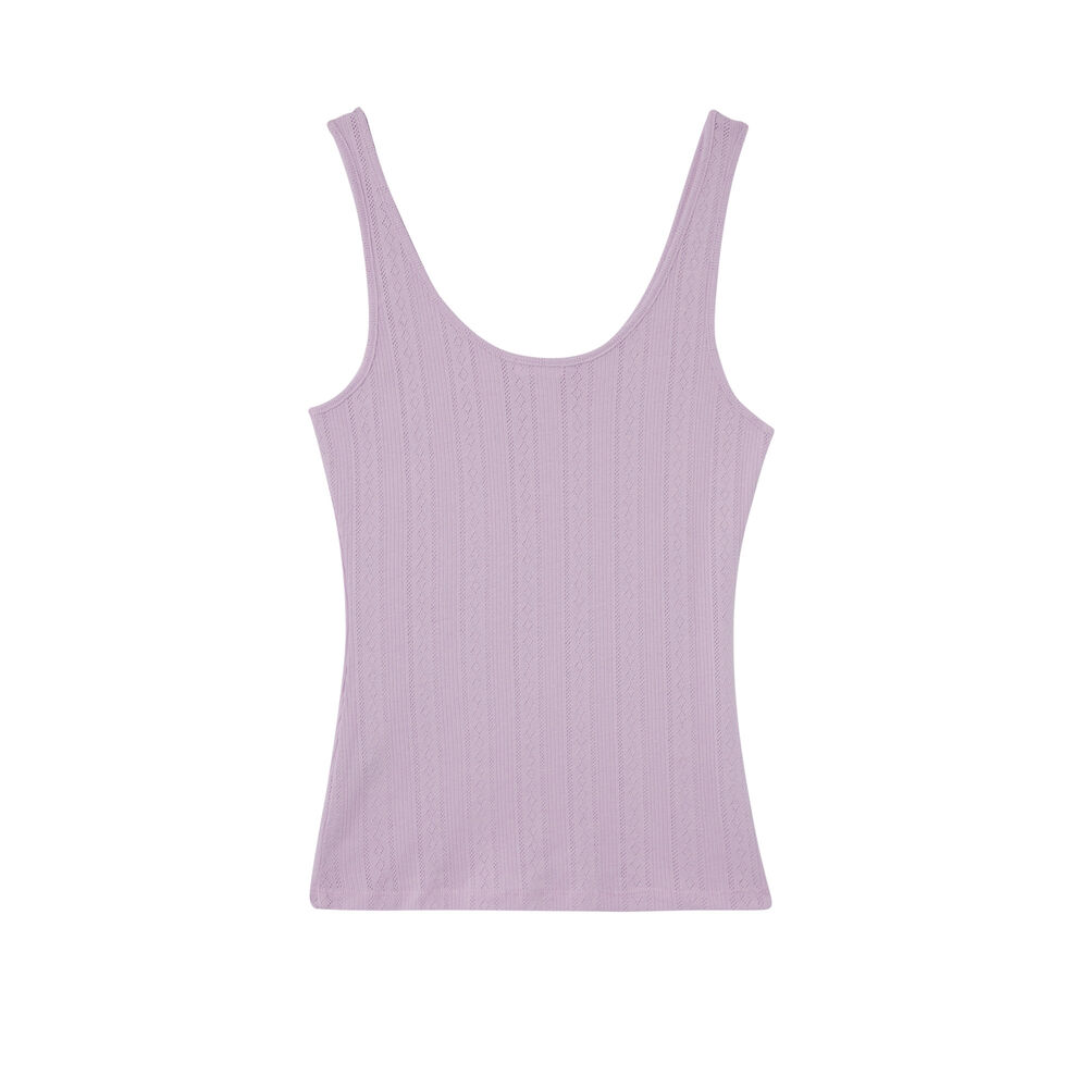 Camiseta sin mangas lisa de punto con puntitos - lila morado.