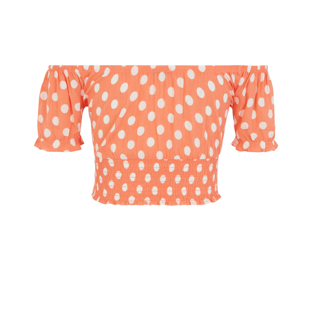 Top con estampado de lunares - naranja naranja.