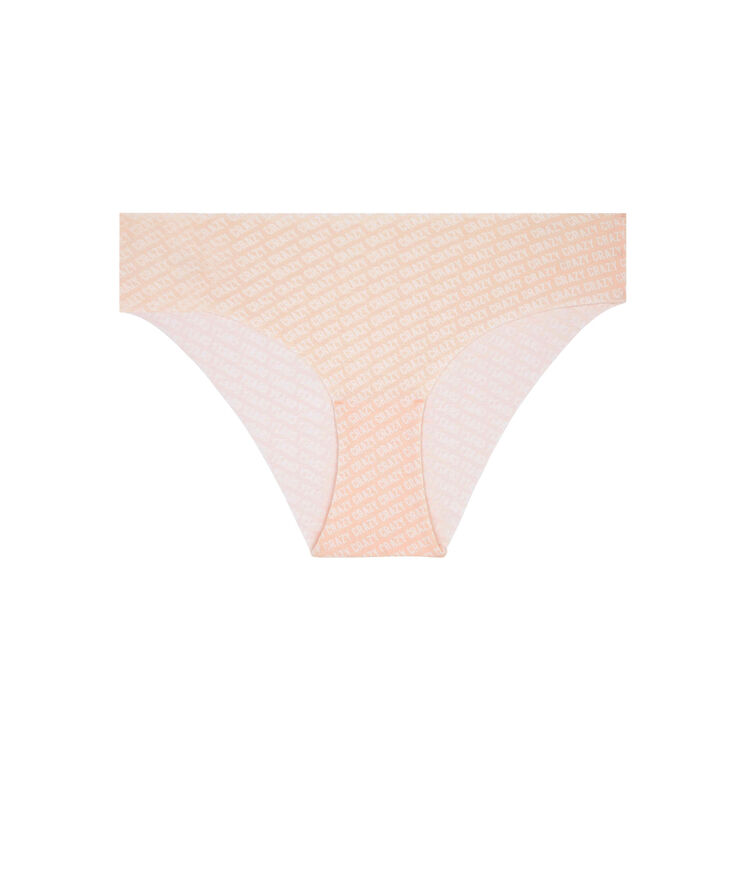 Braguita culotte de algodón con mensaje rosa pastel.