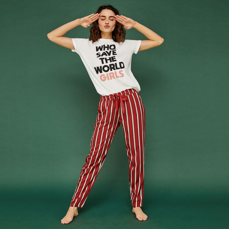 Pantalón rojo ladrillo lalasiz red.