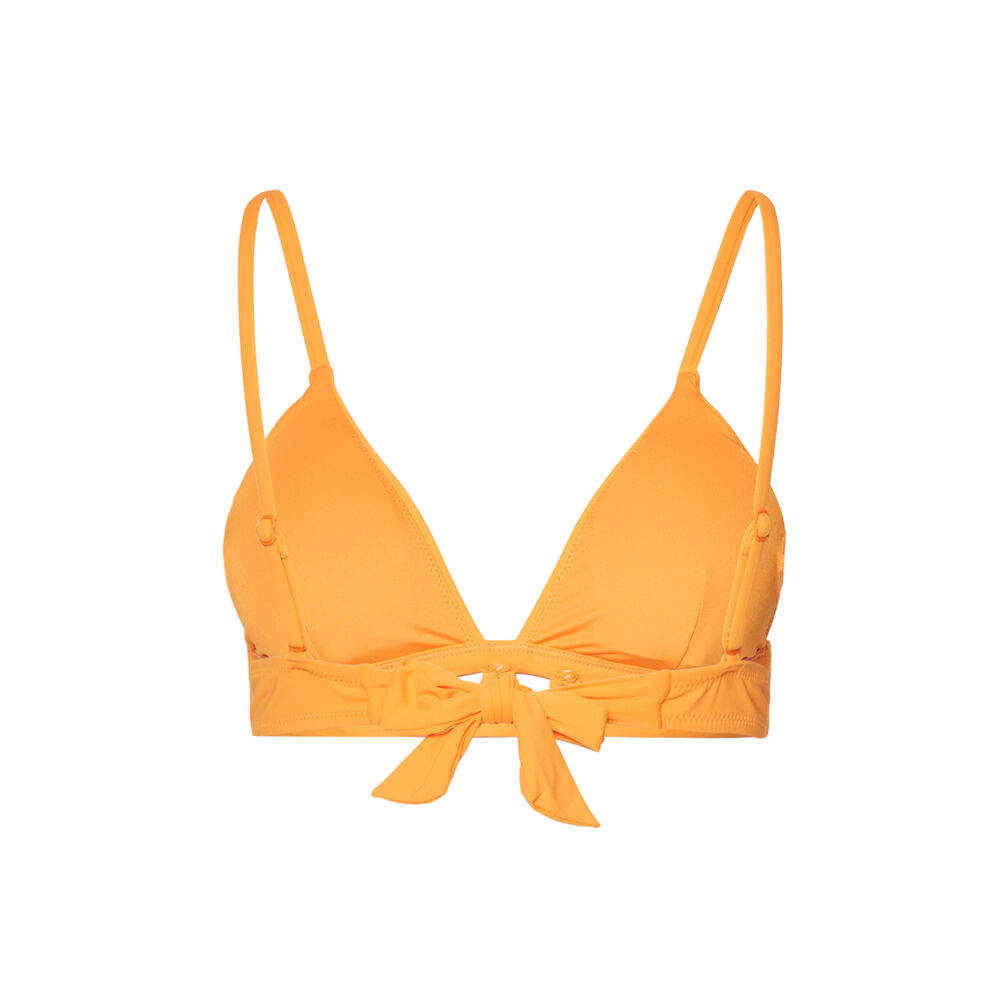 Parte de arriba de bikini de triángulo con espalda abierta y detalle azteca - naranja naranja.