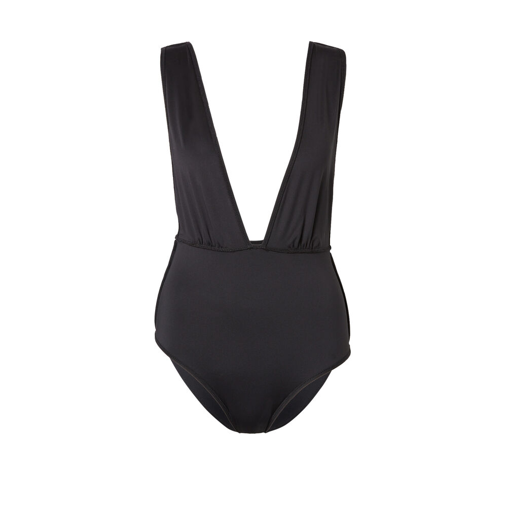 Bañador de una pieza con escote pronunciado - negro negro.