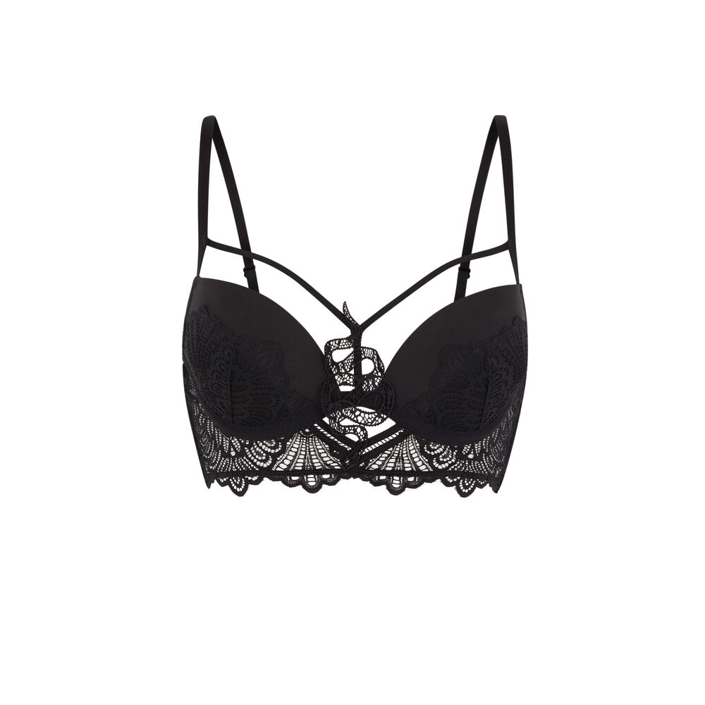 Sujetador push-up tatuaje de serpiente - negro negro.
