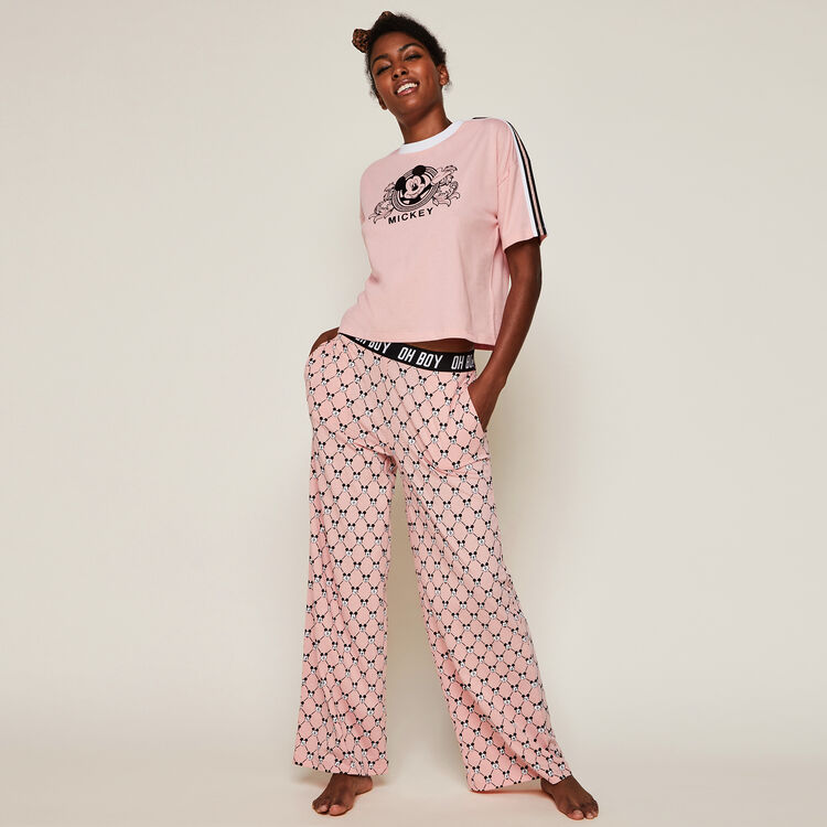 Pantalón amplio con logo Mickey versaqueeniz Pantalón amplio con logo Mickey versaqueeniz;