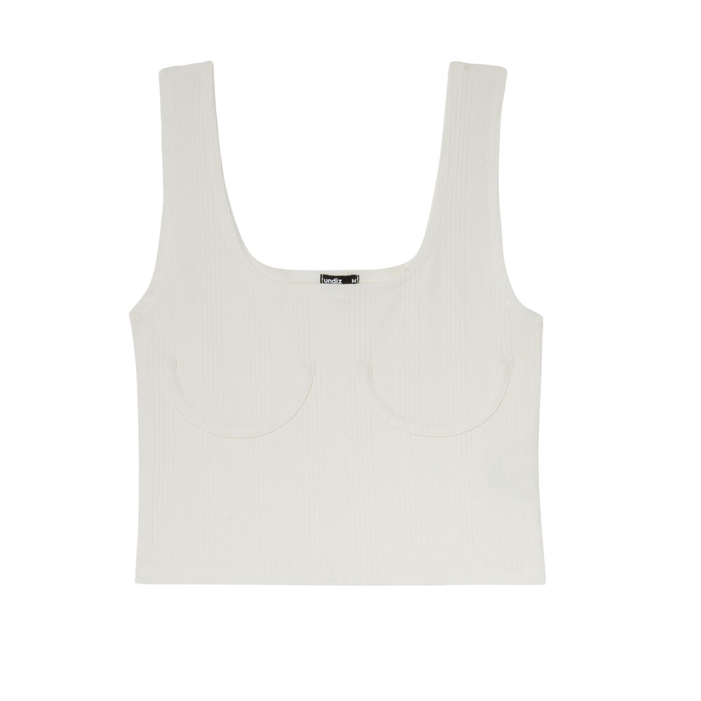 Camiseta de tirantes acanalada con aros - blanca blanco.