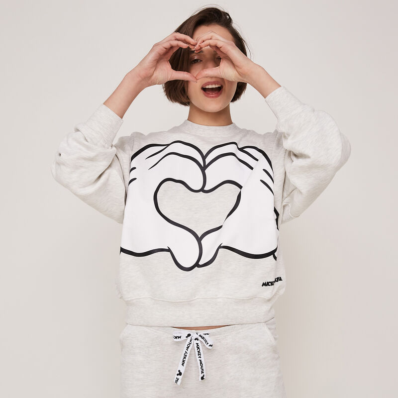 Sudadera de cuello redondo licencia Mickey coeurhandiz Sudadera de cuello redondo licencia Mickey coeurhandiz;