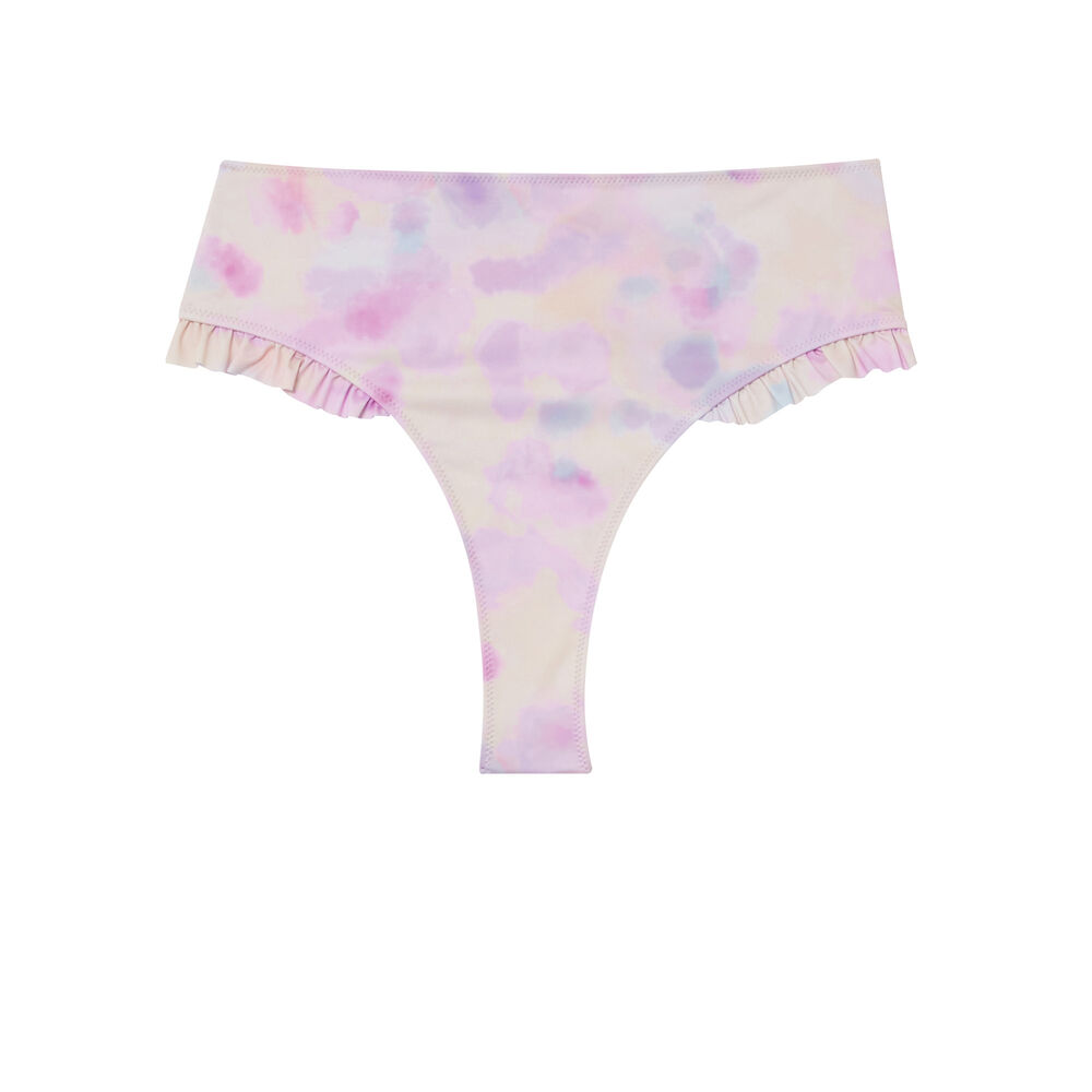 Parte de abajo de bikini de talle alto tie and dye pastel x romy - multicolor multicolor.