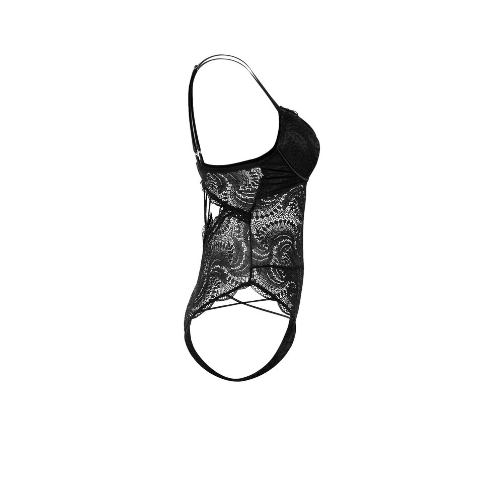 Body de encaje - negro negro.
