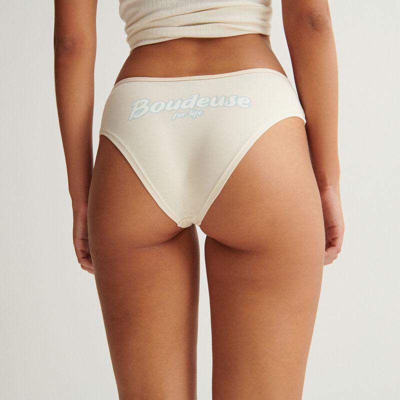 Braguita culotte "boudeuse for life" - blanco roto Braguita culotte "boudeuse for life" - blanco roto;
