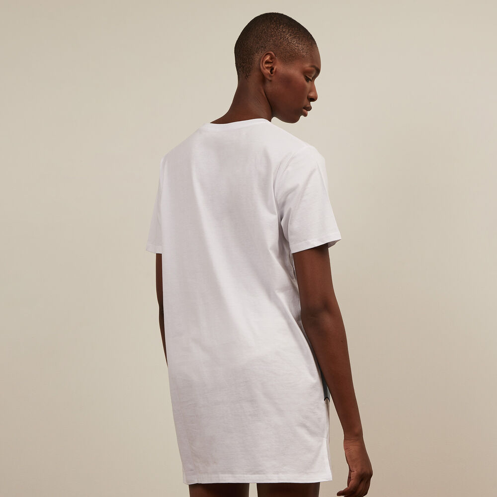 Camiseta larga stitch - blanca blanco.