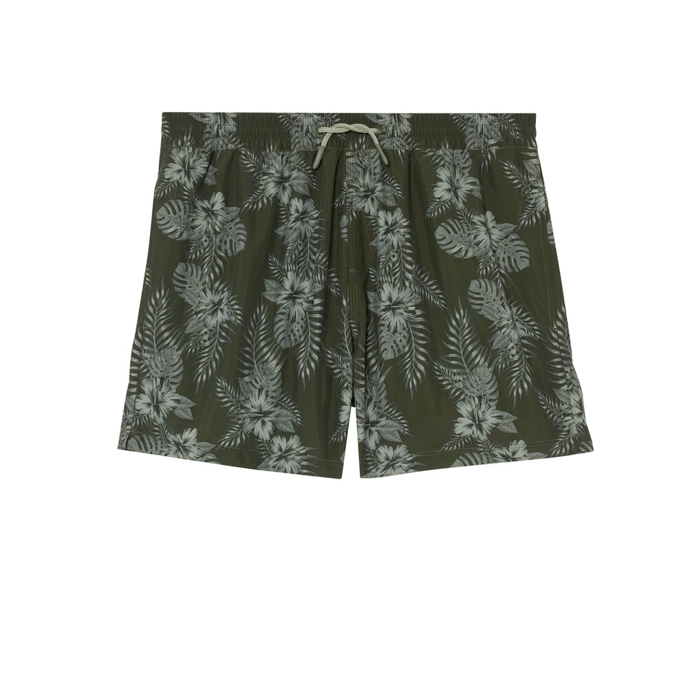 Shorts de baño con estampado tropical - caqui verde.