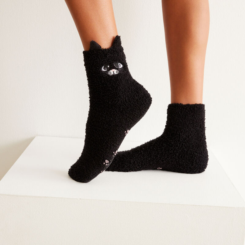 Calcetines con gato lindo - negro Calcetines con gato lindo - negro;