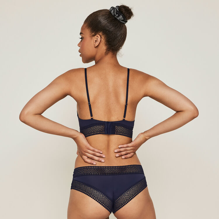 Braguita culotte micro/encaje peachiliz azul marino.