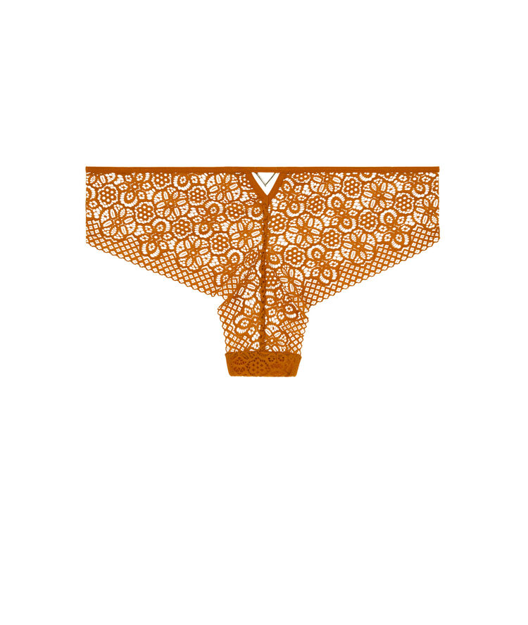 Braguita culotte de encaje con detalle de bisutería ethnobiz terracota.