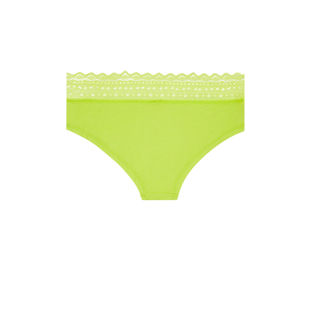 Braguita culotte de algodón lisa waistiz verde limón.