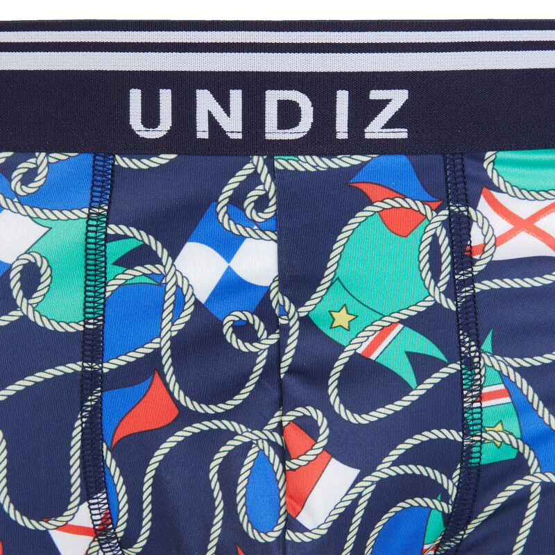Bóxer de microfibra con estampado de cadenas - azul marino Bóxer de microfibra con estampado de cadenas - azul marino;
