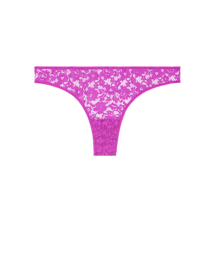 Braguita brasileña de encaje con flores - rosa rosa.